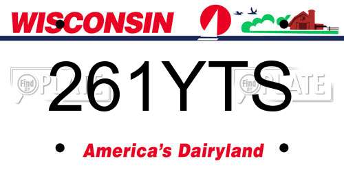 261YTS Wisconsin License Plate