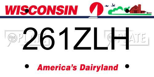 261ZLH Wisconsin License Plate