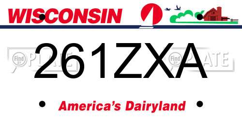 261ZXA Wisconsin License Plate