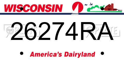 26274RA Wisconsin License Plate