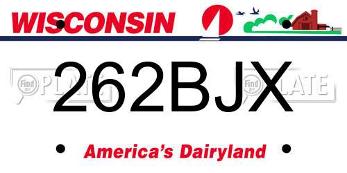262BJX Wisconsin License Plate