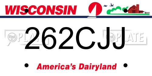262CJJ Wisconsin License Plate
