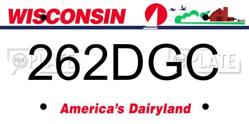 262DGC Wisconsin License Plate