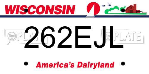 262EJL Wisconsin License Plate