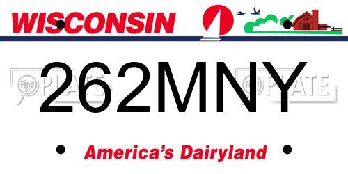 262MNY Wisconsin License Plate