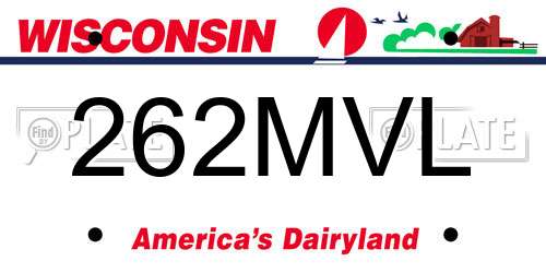 262MVL Wisconsin License Plate