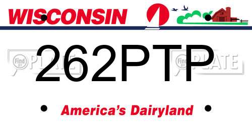 262PTP Wisconsin License Plate