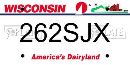 262SJX Wisconsin License Plate