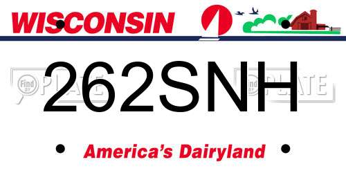 262SNH Wisconsin License Plate