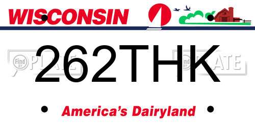 262THK Wisconsin License Plate
