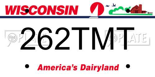 262TMT Wisconsin License Plate