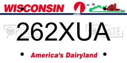 262XUA Wisconsin License Plate
