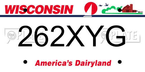 262XYG Wisconsin License Plate