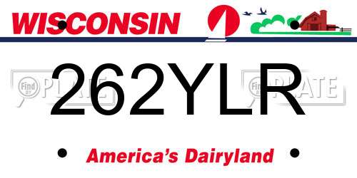 262YLR Wisconsin License Plate