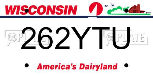 262YTU Wisconsin License Plate