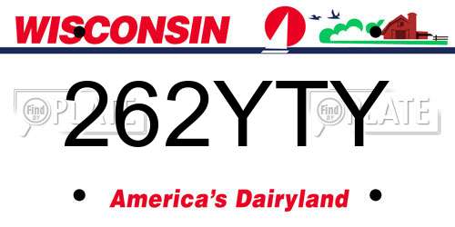 262YTY Wisconsin License Plate