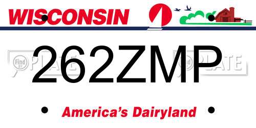 262ZMP Wisconsin License Plate