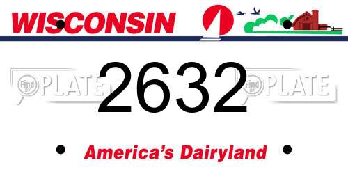 2632 Wisconsin License Plate