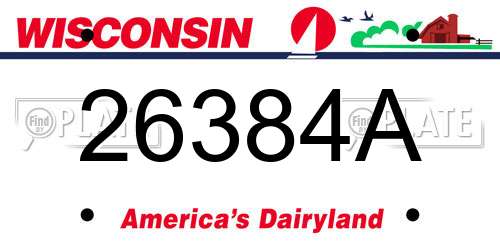 26384A Wisconsin License Plate