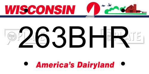263BHR Wisconsin License Plate