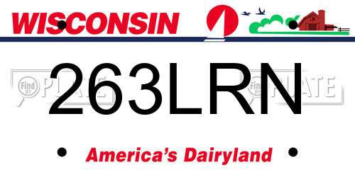 263LRN Wisconsin License Plate