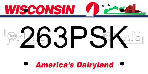 263PSK Wisconsin License Plate