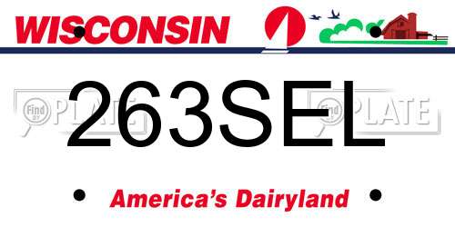 263SEL Wisconsin License Plate
