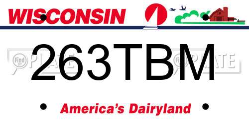 263TBM Wisconsin License Plate