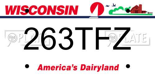263TFZ Wisconsin License Plate