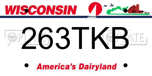 263TKB Wisconsin License Plate