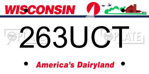 263UCT Wisconsin License Plate