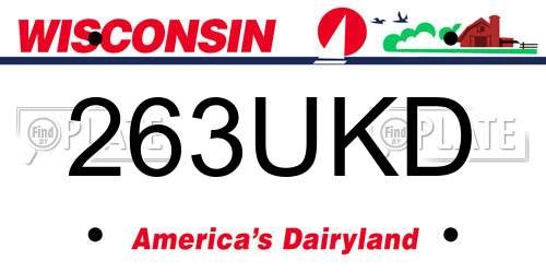 263UKD Wisconsin License Plate