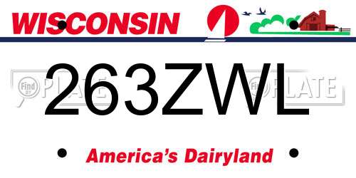 263ZWL Wisconsin License Plate