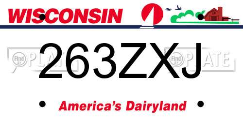 263ZXJ Wisconsin License Plate
