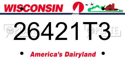 26421T3 Wisconsin License Plate
