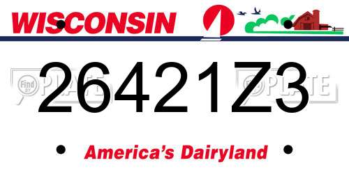 26421Z3 Wisconsin License Plate