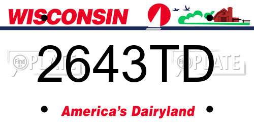 2643TD Wisconsin License Plate