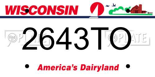 2643TO Wisconsin License Plate