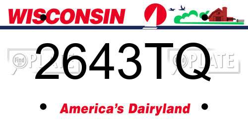 2643TQ Wisconsin License Plate