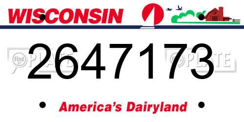 2647173 Wisconsin License Plate