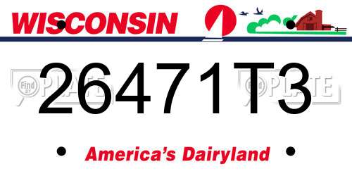 26471T3 Wisconsin License Plate