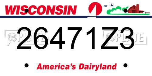26471Z3 Wisconsin License Plate