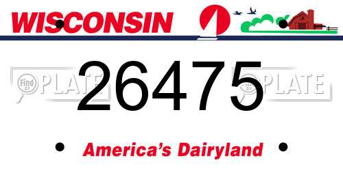 26475 Wisconsin License Plate