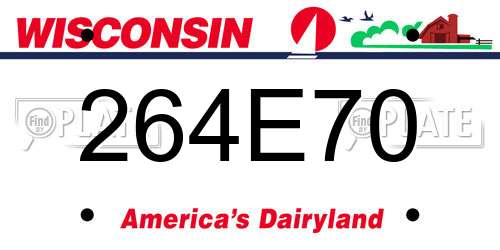 264E70 Wisconsin License Plate