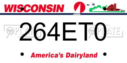 264ET0 Wisconsin License Plate