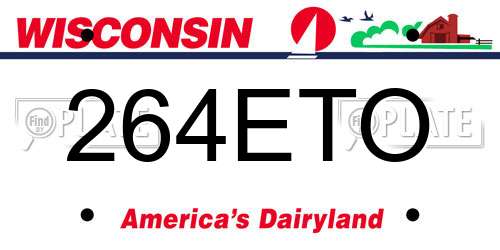 264ETO Wisconsin License Plate