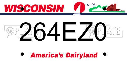 264EZ0 Wisconsin License Plate