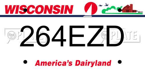 264EZD Wisconsin License Plate