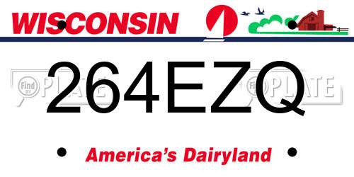 264EZQ Wisconsin License Plate