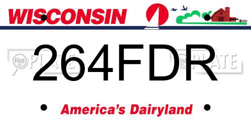264FDR Wisconsin License Plate